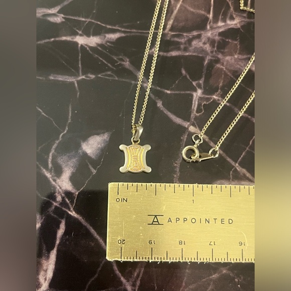 CELINE 18-Karat Gold-Plated Triomphe Necklace, 16” - Picture 5 of 8